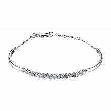 14K White Gold Bracelet with 25 Round-Cut Lab-Created Diamonds 1.088 CT.TW