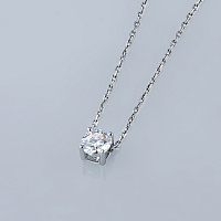 14K White Gold Pendant with 1 Round-Cut Lab-Created Diamond 0.3 CT.TW - изображение 4