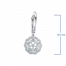 14K White Gold Earrings with 82 Round-Cut Lab-Created Diamonds 0.551 CT.TW