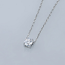 14K White Gold Pendant with 1 Round-Cut Lab-Created Diamond 1.031 CT.TW