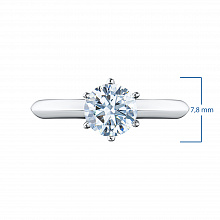 14K White Gold Ring with 1 Round-Cut Lab-Created Diamond 0.58 CT.TW
