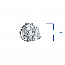 Sterling Silver Earring Studs with 2 Round-Cut Lab-Created Diamonds 0.459 CT.TW
