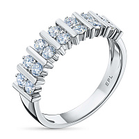 White Gold Ring with 14 Round-Cut Lab-Created Diamonds 0.906 CT.TW - изображение 1