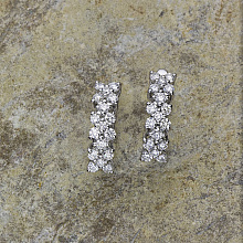 Sterling Silver Earrings with 34 Round-Cut Lab-Created Diamonds 0.567 CT.TW