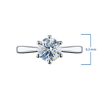 14K White Gold Ring with 1 Round-Cut Lab-Created Diamond 1.053 CT.TW - изображение 2