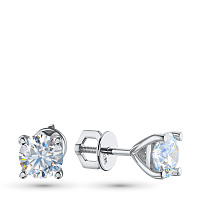 White Gold Earring Studs with 2 Round-Cut Lab-Created Diamonds 2.52 CT.TW - изображение 1