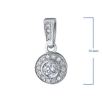 Sterling Silver Pendant with 18 Round-Cut Lab-Created Diamonds 0.188 CT.TW - изображение 3