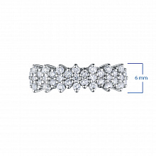 14K White Gold Ring with 37 Round-Cut Lab-Created Diamonds 0.444 CT.TW