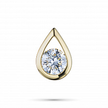 14K Yellow Gold Pendant with 1 Round-Cut Lab-Created Diamond 0.541 CT.TW