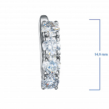 White Gold Earrings with 8 Round-Cut Lab-Created Diamonds 1.878 CT.TW