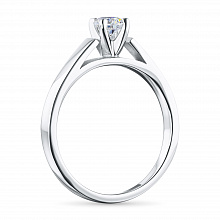 Sterling Silver Ring with 1 Round-Cut Lab-Created Diamond 0.281 CT.TW