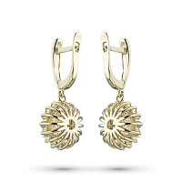 14K Yellow Gold Earrings with 50 Round-Cut Lab-Created Diamonds 1.641 CT.TW - изображение 6