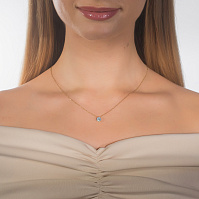 14K Yellow Gold Pendant with 1 Round-Cut Lab-Created Diamond 1.15 CT.TW - изображение 8