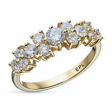 14K Yellow Gold Ring with 13 Round-Cut Lab-Created Diamonds 1.33 CT.TW