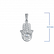 Sterling Silver Pendant with 1 Round-Cut Lab-Created Diamond 0.013 CT.TW