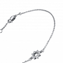 14K White Gold Bracelet with 8 Round-Cut Lab-Created Diamonds 0.13 CT.TW