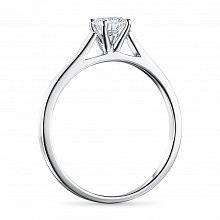 14K White Gold Ring with 1 Round-Cut Lab-Created Diamond 0.32 CT.TW