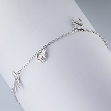 Sterling Silver Bracelet with 4 Round-Cut Lab-Created Diamonds 0.033 CT.TW