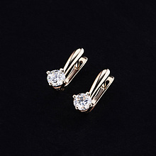 14K Rose Gold Earrings with 2 Round-Cut Lab-Created Diamonds 1.02 CT.TW