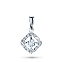 White Gold Pendant with 17 Round-Cut Lab-Created Diamonds 0.331 CT.TW - изображение 1