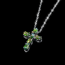 Sterling Silver Pendant with 6 Round-Cut Chromdiopsides 1.277 CT.TW