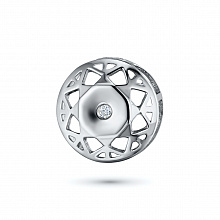 Sterling Silver Pendant with 1 Round-Cut Lab-Created Diamond 0.005 CT.TW