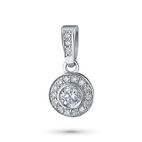 Sterling Silver Pendant with 18 Round-Cut Lab-Created Diamonds 0.188 CT.TW - изображение 1