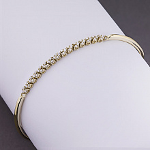 14K Yellow Gold Bracelet with 46 Round-Cut Lab-Created Diamonds 0.567 CT.TW