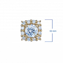 14K Yellow Gold Earring Studs with 26 Round-Cut Lab-Created Diamonds 1.164 CT.TW
