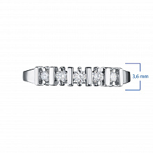 Sterling Silver Ring with 6 Round-Cut Lab-Created Diamonds 0.238 CT.TW