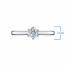14K White Gold Ring with 1 Round-Cut Lab-Created Diamond 0.284 CT.TW