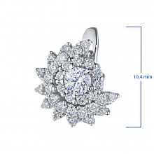 14K White Gold Earrings with 66 Round-Cut Lab-Created Diamonds 0.917 CT.TW