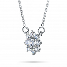 14K White Gold Necklace with 9 Round-Cut Lab-Created Diamonds 0.588 CT.TW