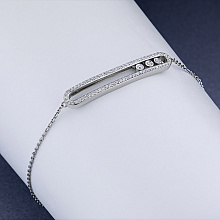 14K White Gold Bracelet with 69 Round-Cut Lab-Created Diamonds 0.488 CT.TW