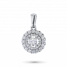 14K White Gold Pendant with 33 Round-Cut Lab-Created Diamonds 0.745 CT.TW
