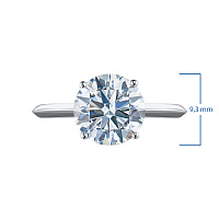 14K White Gold Ring with 1 Round-Cut Lab-Created Diamond 2.03 CT.TW - изображение 2