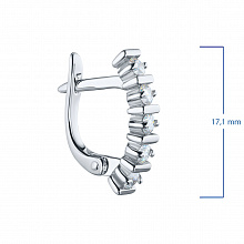 Sterling Silver Earrings with 10 Round-Cut Lab-Created Diamonds 0.741 CT.TW