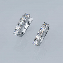 14K White Gold Earrings with 10 Round-Cut Lab-Created Diamonds 1.706 CT.TW