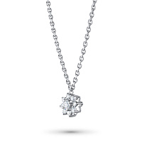 Sterling Silver Necklace with 9 Round-Cut Lab-Created Diamonds 0.154 CT.TW - изображение 2