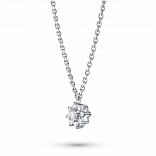 Sterling Silver Necklace with 9 Round-Cut Lab-Created Diamonds 0.154 CT.TW