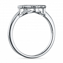 14K White Gold Ring with 33 Round-Cut Lab-Created Diamonds 0.185 CT.TW