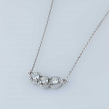 Sterling Silver Necklace with 33 Round-Cut Lab-Created Diamonds 0.516 CT.TW