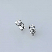 14K White Gold Earring Studs with 2 Round-Cut Lab-Created Diamonds 0.447 CT.TW