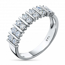 14K White Gold Ring with 14 Round-Cut Lab-Created Diamonds 0.498 CT.TW