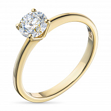 14K Yellow Gold Ring with 1 Round-Cut Lab-Created Diamond 0.311 CT.TW