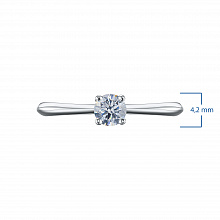 Sterling Silver Ring with 1 Round-Cut Lab-Created Diamond 0.254 CT.TW