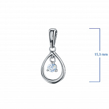 Sterling Silver Pendant with 1 Round-Cut Lab-Created Diamond 0.091 CT.TW