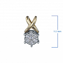 14K White and Yellow Gold Pendant with 7 Round-Cut Lab-Created Diamonds 0.102 CT.TW