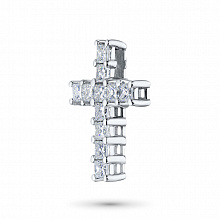 14K White Gold Pendant with 11 Princess-Cut Lab-Created Diamonds 1.425 CT.TW