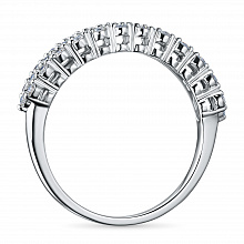 14K White Gold Ring with 37 Round-Cut Lab-Created Diamonds 0.491 CT.TW